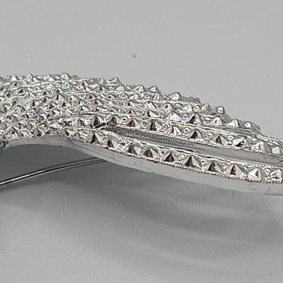 SarahCoventry "Evening Splendor" SilverTone Rhinestone Swirl Elegant Stmt Brooch - Picture 12 of 16